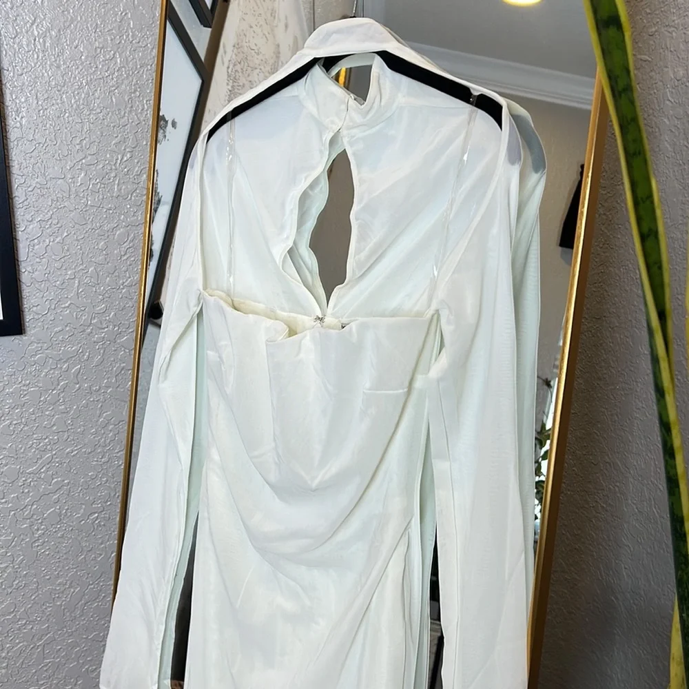 HOUSE OF CB 'Milarose' White Mesh Corset Midi Dress NWOT - Picture 8 of 8